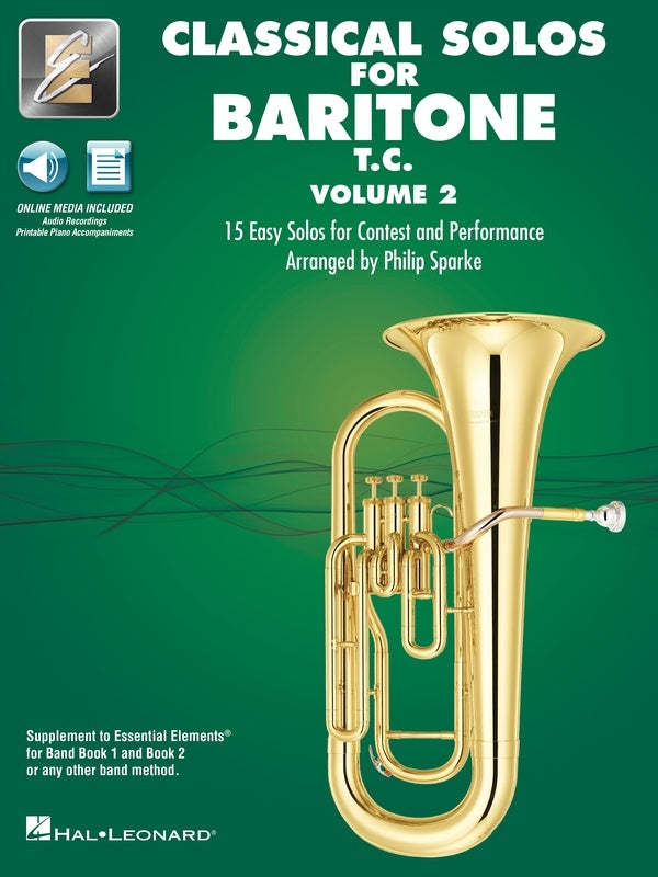 Classical Solos Volume 2 - Baritone or Euphonium Treble Clef/Media Access Online Hal Leonard 870111