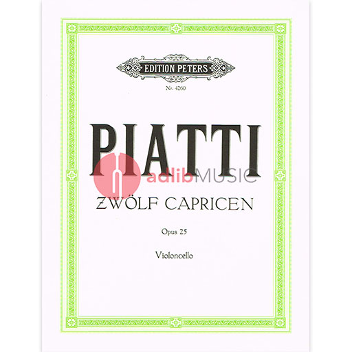 Piatti - 12 Caprices Op25 - Cello Solo Peters EP4260