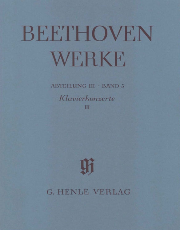 Beethoven - Piano Concertos Volume 3 - Full Score Henle HN4104