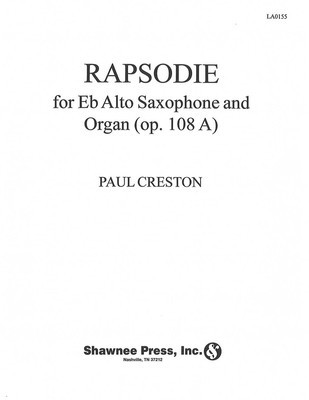 Rapsodie for E Flat Alto Saxophone and Organ - Alto Saxophone/Organ - Alto Saxophone Hal Leonard