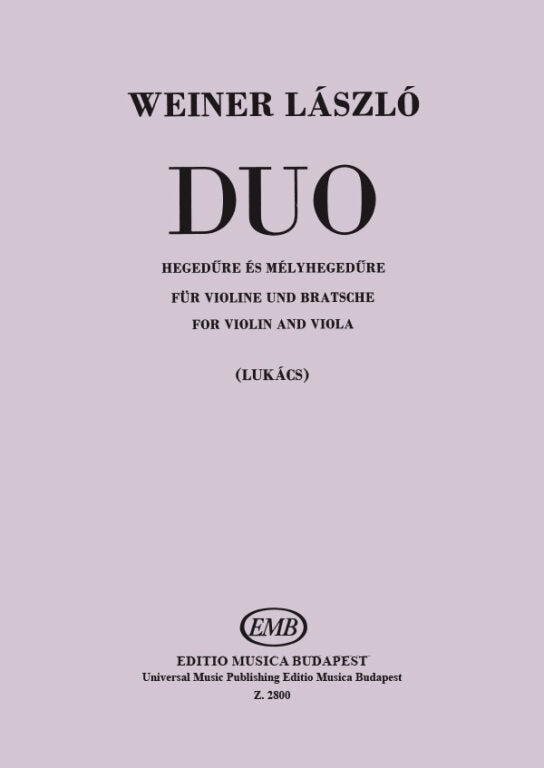 Weiner - Duo - Violin/Viola Duet EMB Z2800