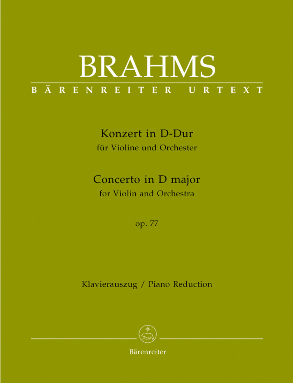 Brahms - Concerto in Dmaj Op77 - Violin/Piano Accompaniment Barenreiter BA9049-90