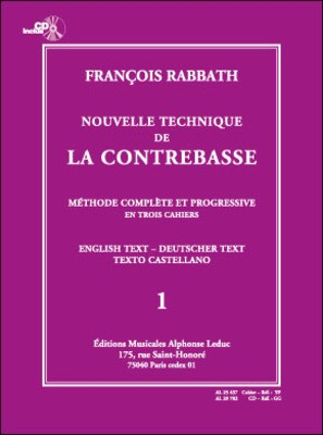 Nouvelle Technique de La Contrebasse Volume 1 - Francois Rabbath - Double Bass Alphonse Leduc /CD