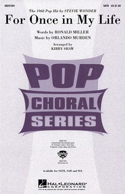 For Once in My Life - Orlando Murden|Ronald Miller - Kirby Shaw Hal Leonard Instrumental Parts Parts