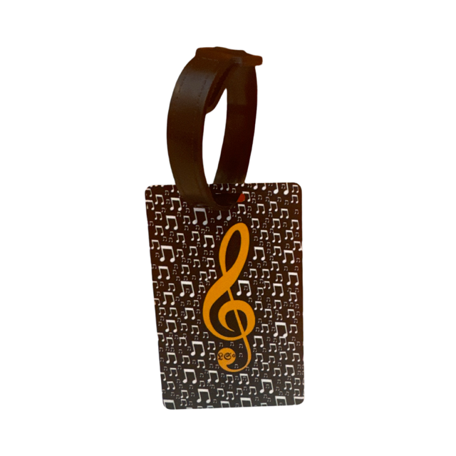 Music Luggage Tag Gold Treble Clef