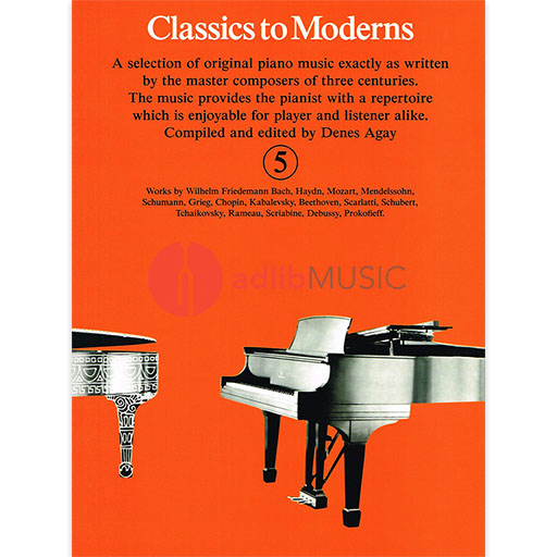 CLASSICS TO MODERNS BOOK 5 - AGAY - Yorktown - Piano