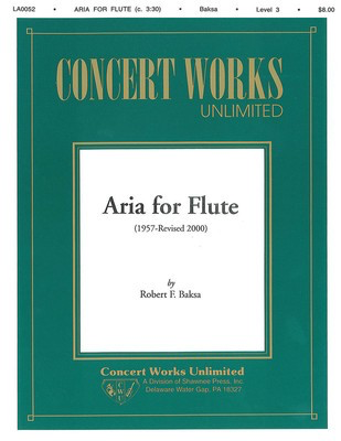 Aria for Flute Flute Solo - Flute Hal Leonard Flute Solo Softcover