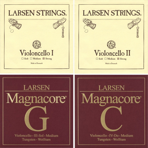 Larsen Cello Set, Strong A&D with Magnacore G&C