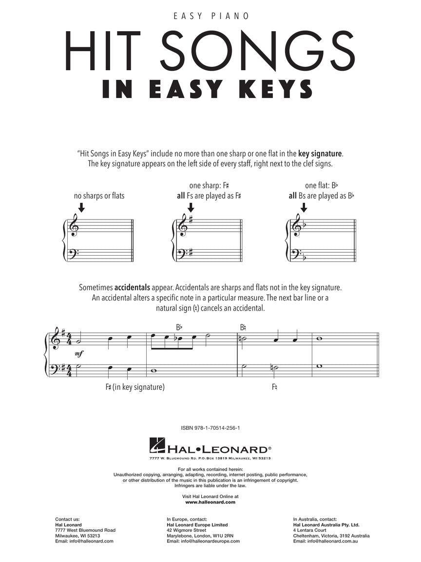 Hit Songs in Easy Keys - Easy Piano Hal Leonard 369091