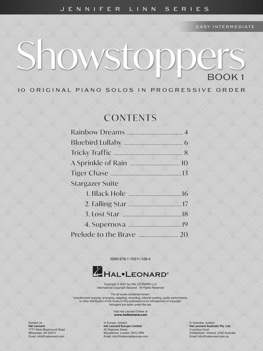 Showstoppers Book 1 - 10 Original Piano Solos in Progressive Order - Jennifer Linn Series - Hal Leonard