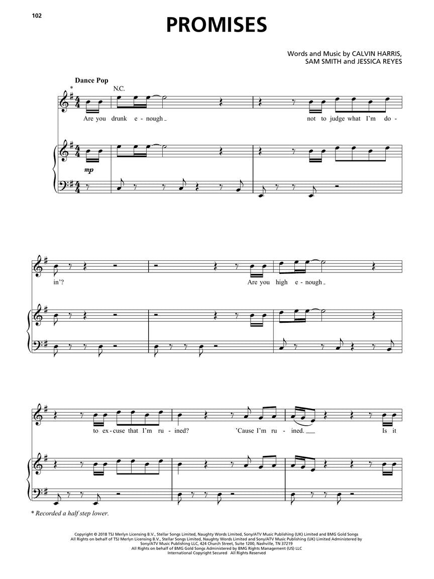 Sam Smith - Love Goes - Piano, Vocal & Guitar - Hal Leonard