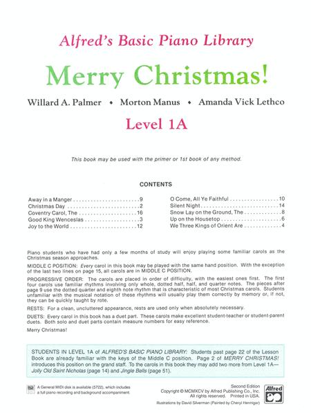 Alfred's Basic Piano Course: Merry Christmas! Book 1A - Amanda Vick Lethco|Morton Manus|Willard A. Palmer - Piano Alfred Music