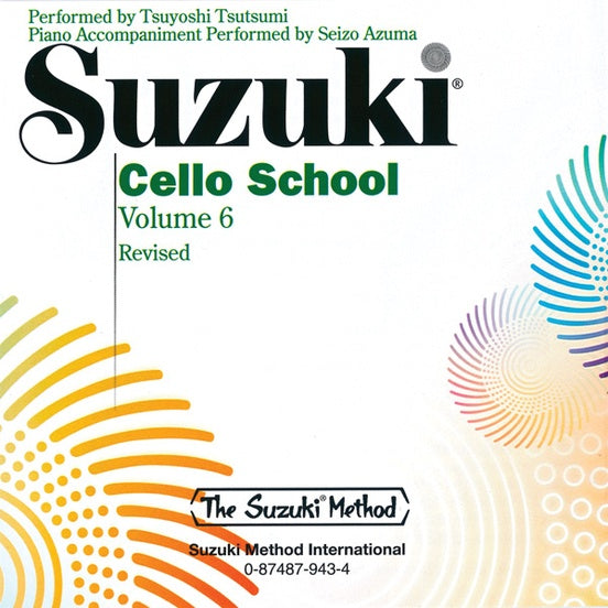 Suzuki Cello School Volume 6 - CD Recording (Recorded by Tsuyoshi Tsutsumi) International Edition Summy Birchard 0943