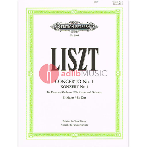 Liszt - Concerto #1 in Ebmaj - 2 Pianos 4 Hands edited by Sauer Peters EP3606