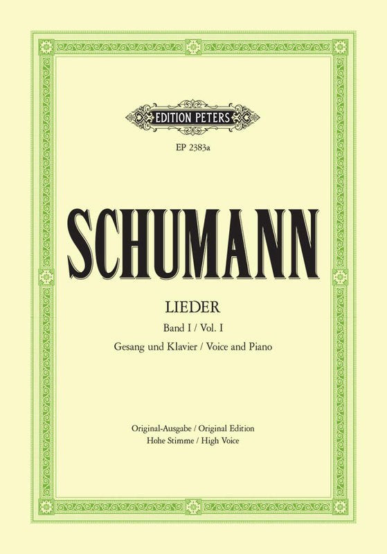 Songs Bk 1 77 Songs - High Voice - Robert Schumann - Classical Vocal High Voice Edition Peters Vocal Score