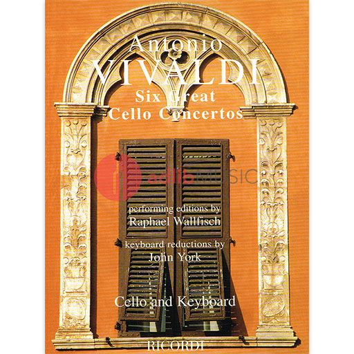 Vivaldi - 6 Great Cello Concertos - Cello/Piano Accompaniment Ricordi LD00093100