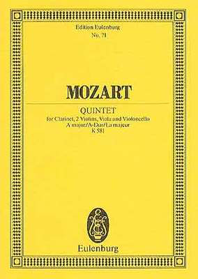 Clarinet Quintet A major K 581 - Study Score - Wolfgang Amadeus Mozart - Eulenburg Study Score