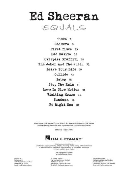 Ed Sheeran - Equals = - P/V/G - Hal Leonard