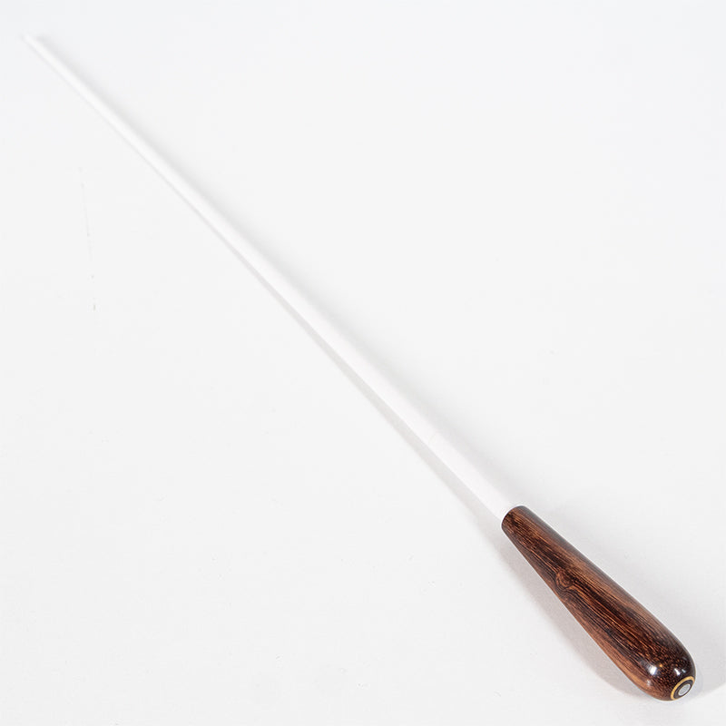 Conductors Baton - Takt 13" White Stick with Small Rosewood Handle and Mother-of-Pearl Parisian Eye