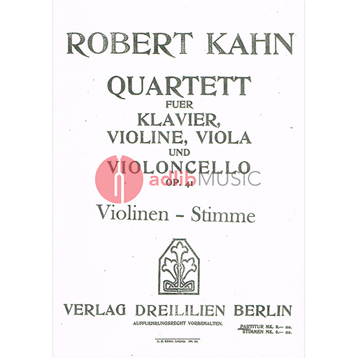 Kahn - Quartet OP 41 - Violin/Viola/Cello Parts - verlag Dreililien Berlin