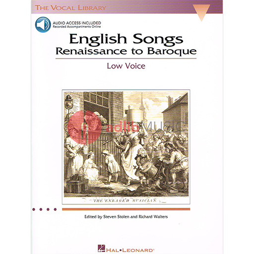 English Songs: Renaissance to Baroque - Low Voice/Audio Access Online Hal Leonard 740180