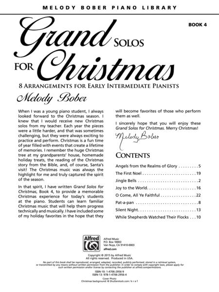 GRAND SOLOS FOR CHRISTMAS BOOK 4 - PIANO - MELODY BOBER - Alfred Music