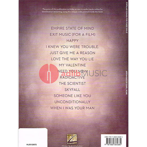 Popular Songs for Piano Solo 14 Stylish Arrangements - Piano Solo Hal Leonard 123672