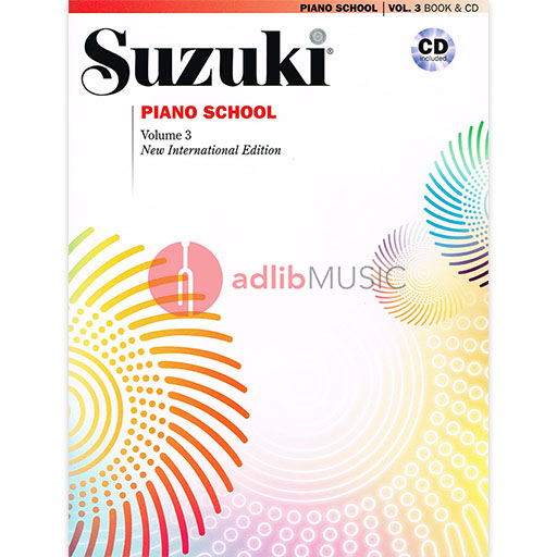 Suzuki Piano School Book/Volume 3 - Piano/CD (Recorded by Seizo Azuma) New International Edition Summy Birchard 30034