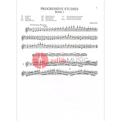 Carse - Progressive Violin Studies Book 3 - Violin Stainer & Bell 5649C