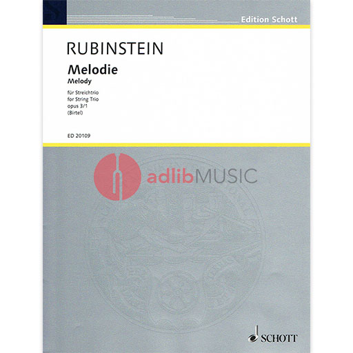 MELODY OP 3 / 1 STRING TRIO - RUBINSTEIN - SCHOTT