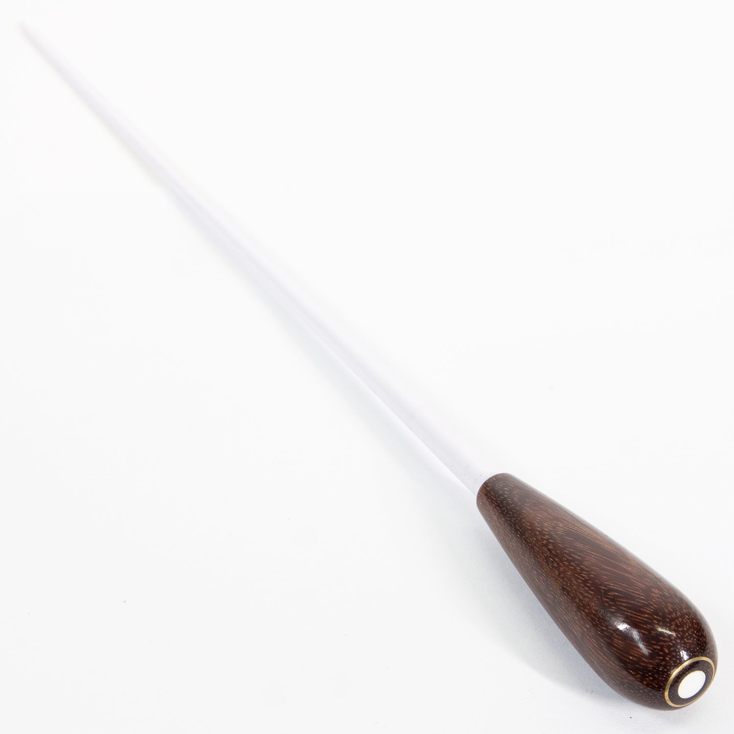 Conductors Baton - Takt 15" White Stick with Large Rosewood Handle and Mother-of-Pearl Parisian Eye