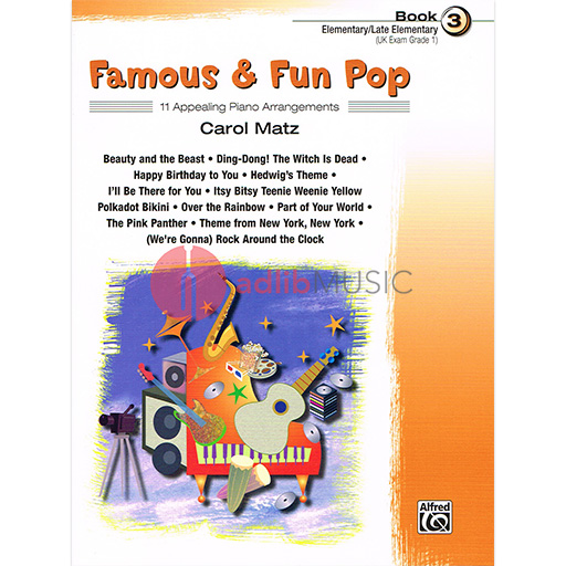 Famous & Fun Pop Book 3 - Easy Piano by Matz Alfred 22424