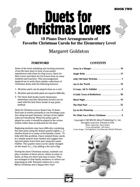 DUETS FOR CHRISTMAS LOVERS BOOK 2 - 1 PIANO 4 HANDS - ARRANGED BY GOLDSTON - Alfred