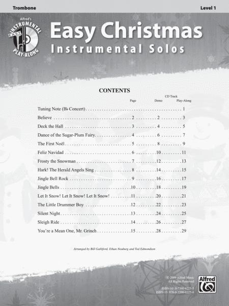 Easy Christmas Instrumental Solos - Trombone with Play-Along CD