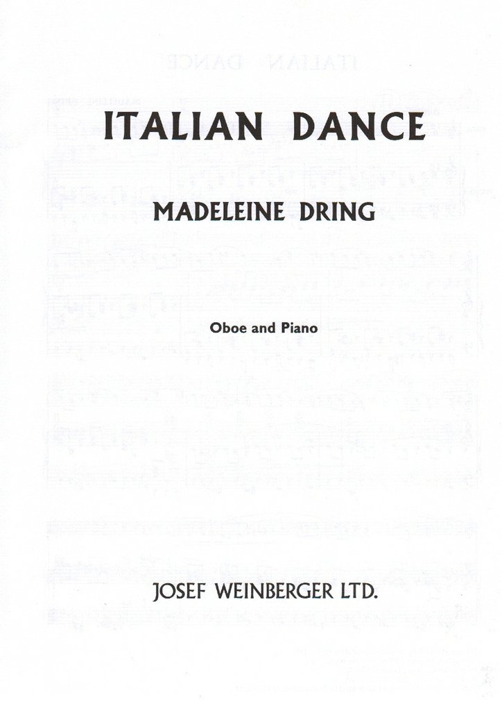 Dring - Italian Dance - Oboe/Piano Accompaniment - Josef Weinberger M570054299