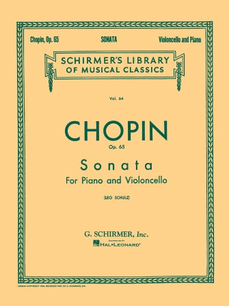 Chopin - Sonata Op65 - Cello/Piano Accompaniment Schirmer 50252500