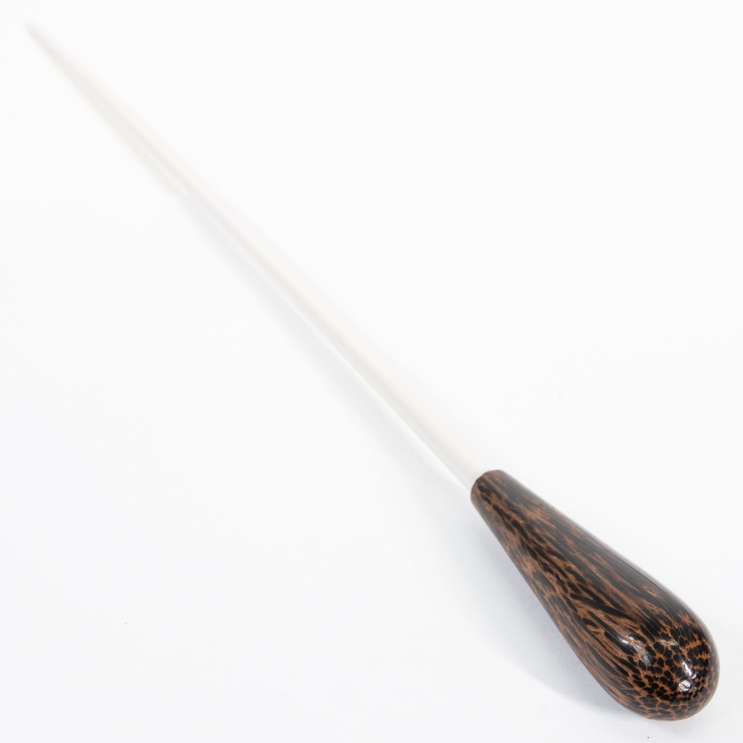 Conductors Baton - Takt 15" White Stick with Large Handle Plain Tigerwood