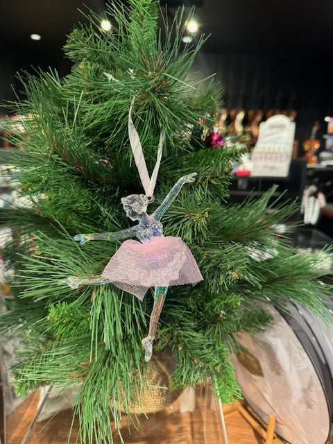 Christmas Decoration Ballerina with Pink Tutu Pointing her Toes