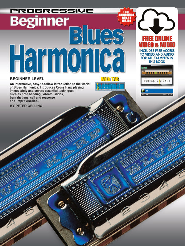 Progressive Beginner Blues Harmonica Book/OA