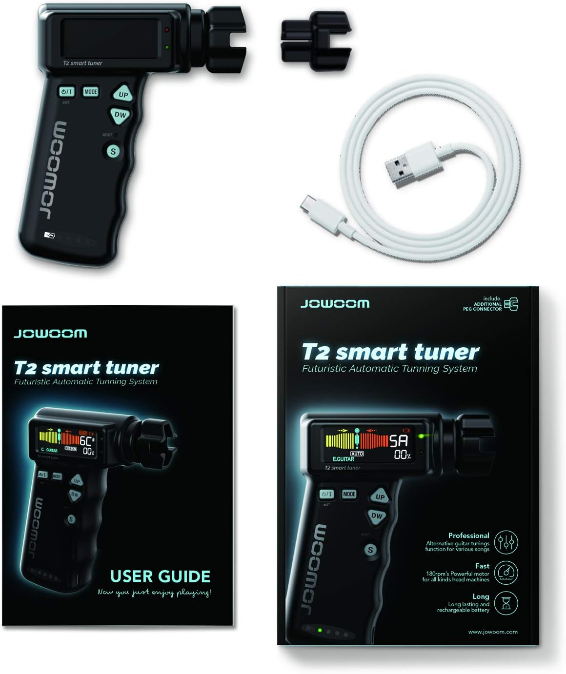 Jowoom T2+ Smart Automatic Guitar & Ukulele Tuner