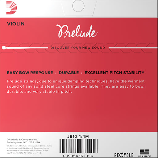 D'Addario Prelude Violin, Set, 4/4