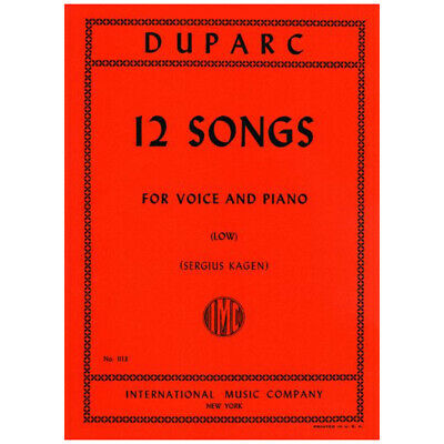 Cuparc - 12 Songs - Low Voice Classical Vocal/Piano Accompaniment IMC IMC1113