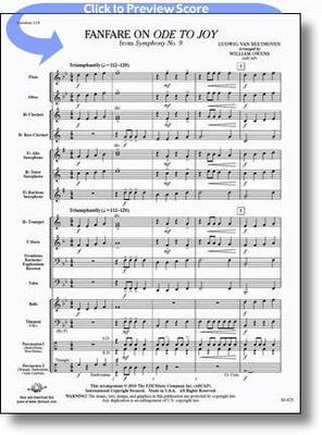 Fanfare on 'Ode to Joy' from Symphony No. 9 - Ludwig van Beethoven - William Owens FJH Music Company Score/Parts