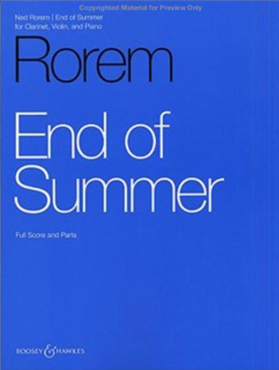 Rorem - End of Summer - Clarinet/Violin/Piano Boosey & Hawkes Parts 48001611