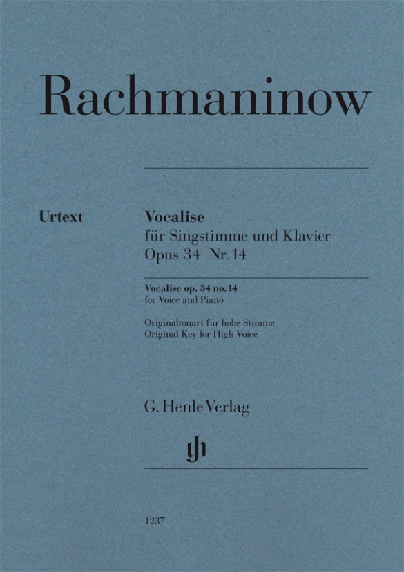 Rachmaninoff - Vocalise Op34/5 - Classical Vocal High Voice Henle HN1237