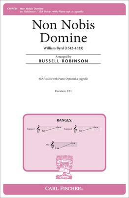 Non Nobis Domine - O Morning Star - William Byrd - SSA Russell Robinson Carl Fischer Octavo