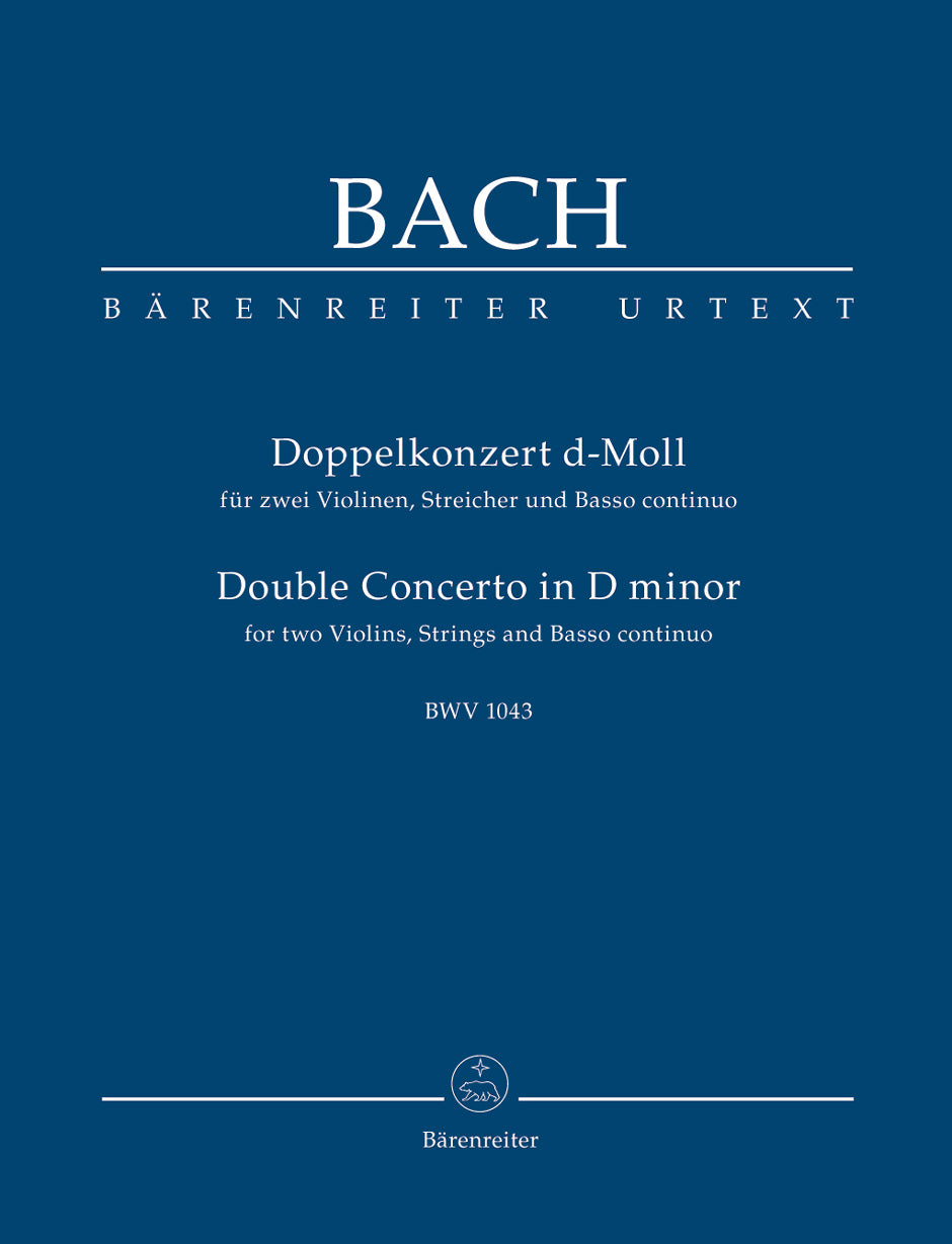 Bach - Double Concerto in Dmin BWV1043 - Violin Duet/Piano Barenreiter BA5188A