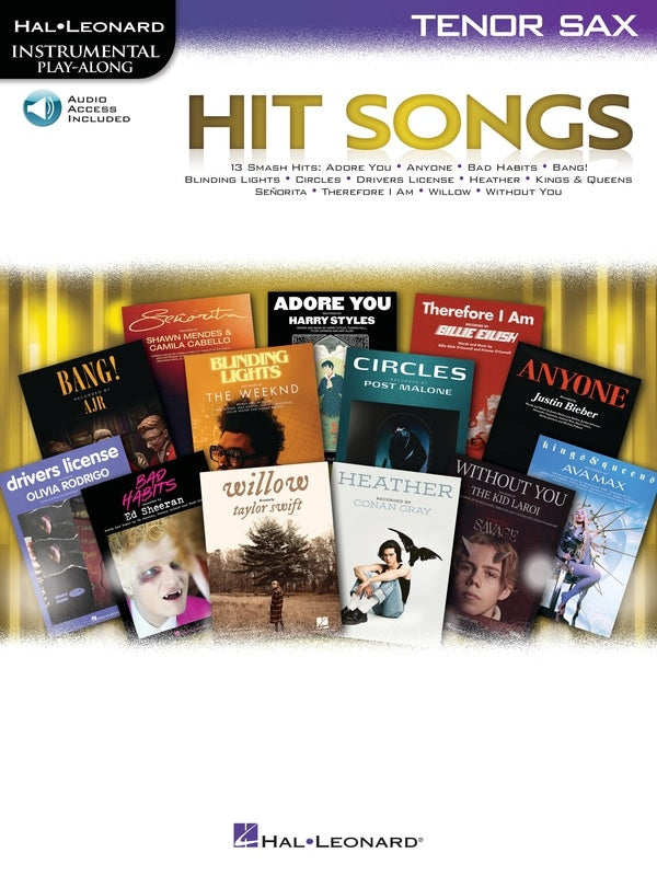 Hit Songs - Tenor Saxophone/Audio Access Online Hal Leonard 374358