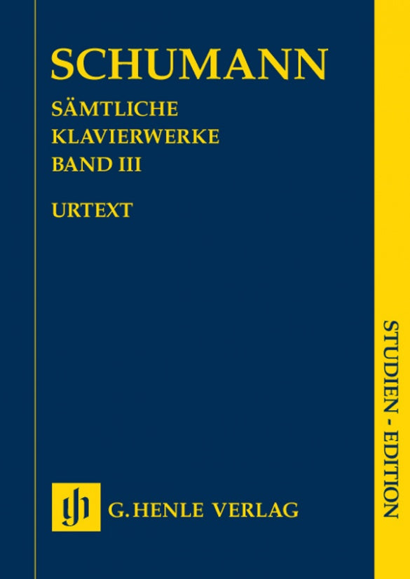 Schumann - Complete Piano Works Volume 3 - Study Score Henle HN9924