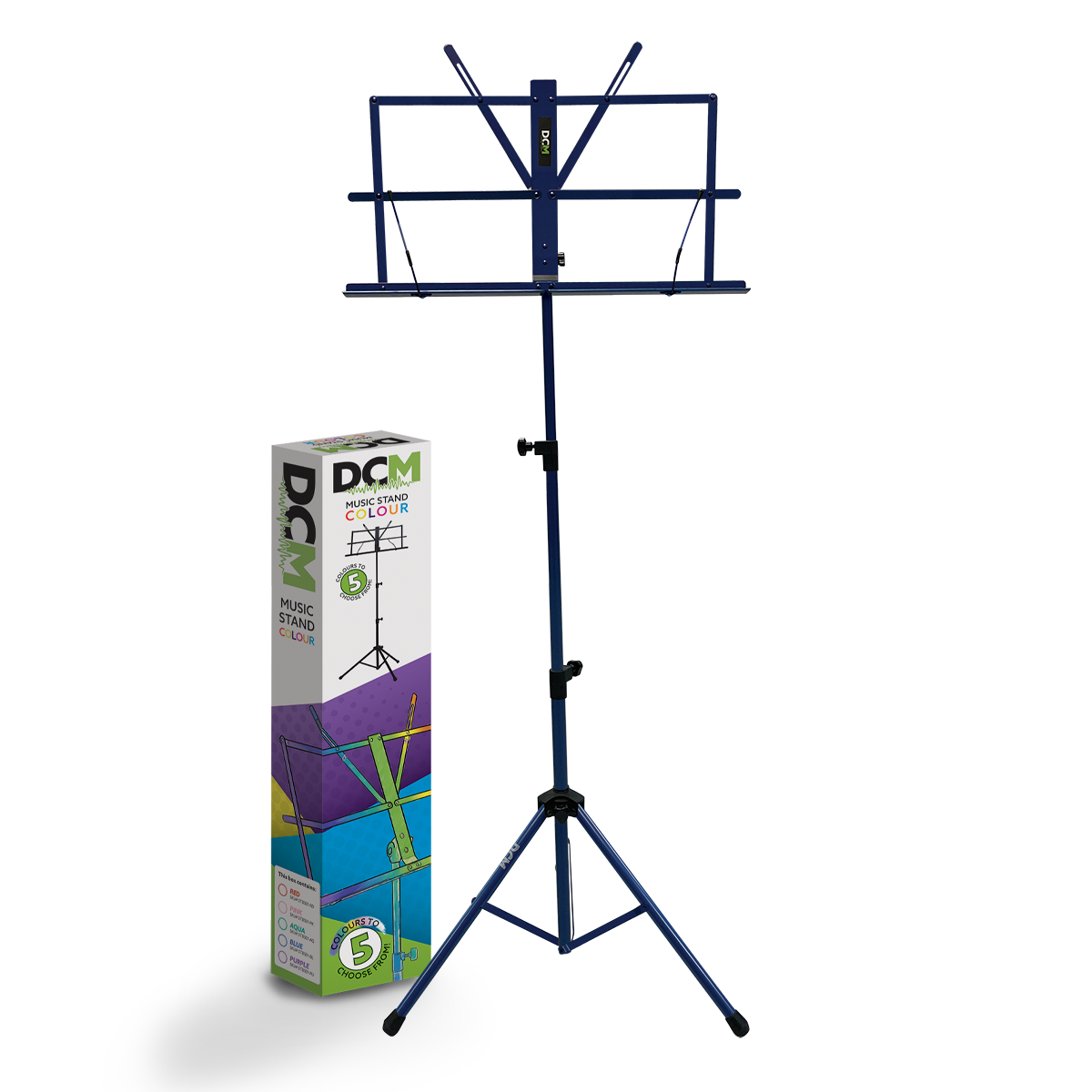 Music Stand - DCM BS01 Collapsible with Carry Bag, Blue